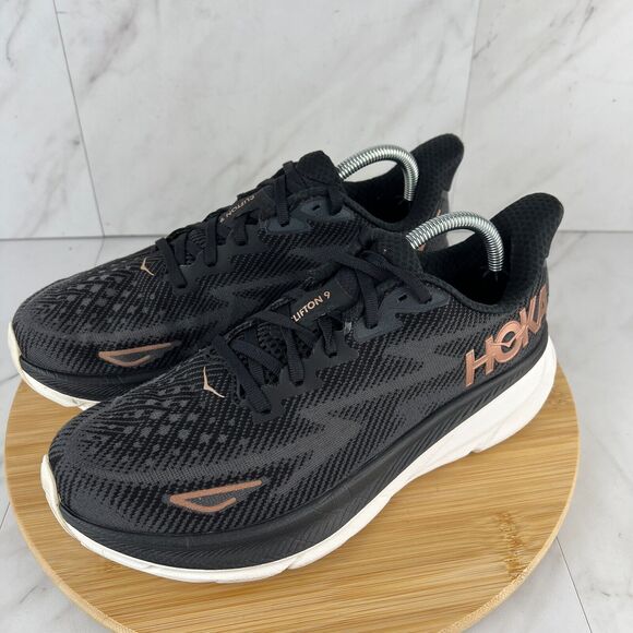 Hoka One One Clifton 9 Womens Size 9.5 B Black Running Sneaker Shoe 1127896 BRGL - Picture 3 of 8